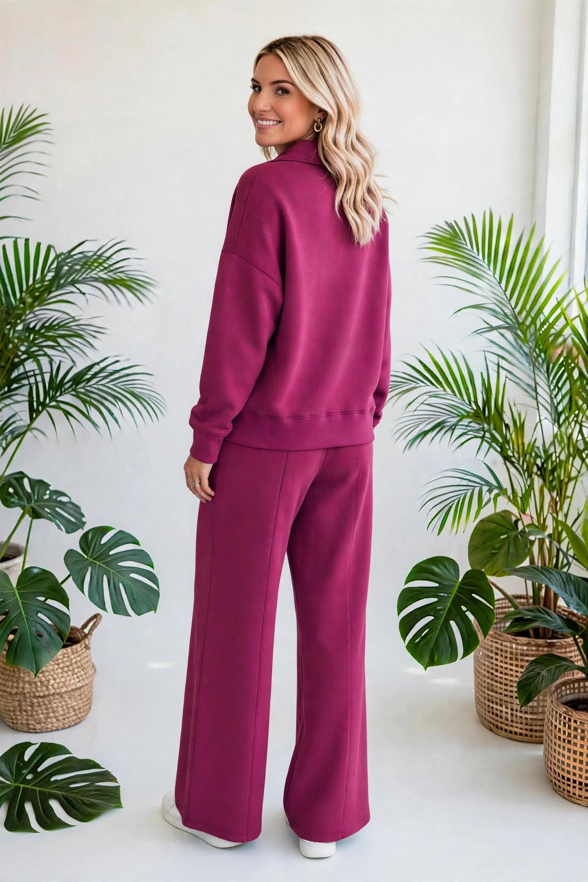 Cozy Scuba Collared Pullover & Pants Set