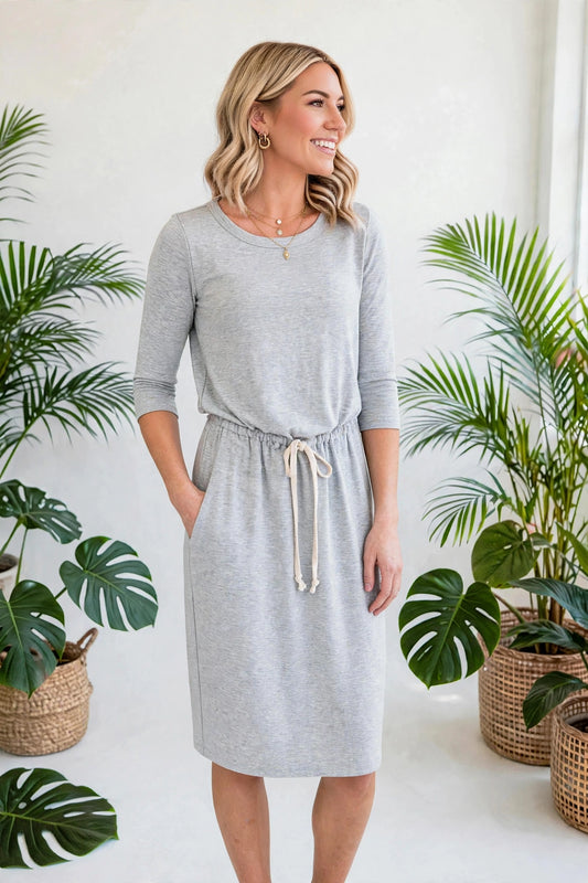 Easy 2 Tone Waist String Dress