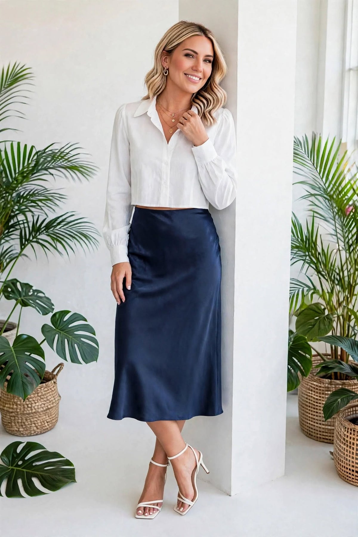 The Luxe Satin Midi Skirt | S-XL